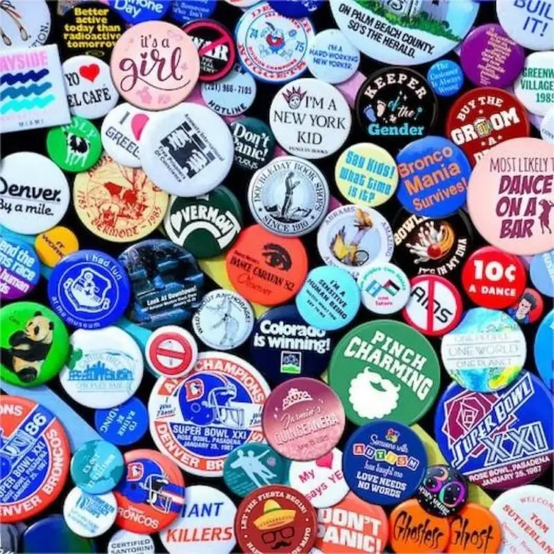 Customized Personalized Tinplate Enamel Pins Creativity Printed Pictures Text Metal Lapel Badges Brooches Jewelry Gift Wholesale