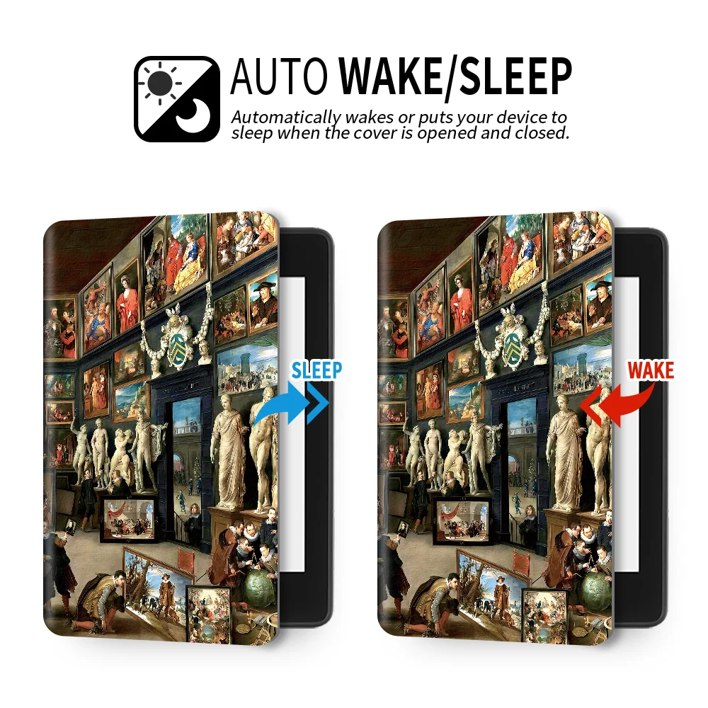 Oil Painting Kindle Case Paperwhite4 E-book KPW4 Solid Color Design Kindle for PQ94WIF Kindle Paperwhite 10th Generation 2018