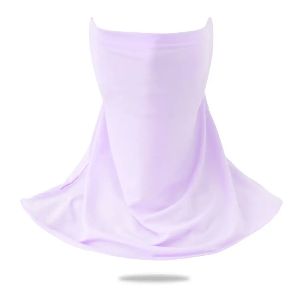 قناع واقي من الشمس أنيق للحماية من الشمس، لا يترك أثرًا من الحرير الجليدي، غطاء وجه قابل للتنفس بلون سادة، غطاء رقبة رفيع، ركوب الدراجات