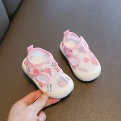0-3 Y Baby First Walking Shoes Summer Soft Sole Breathable Unisex Infant Sandals with Non-Slip Cute Cartoon Toddler Mesh Sneaker