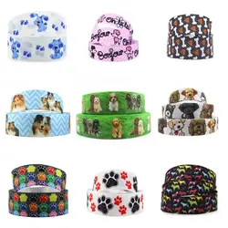 5 Yards Multi Size Dog Grosgrain Ribbon DIY Handmade Dog High Quality Printed Polyester Ribbon Wedding Gift Wrap,5Yc19310