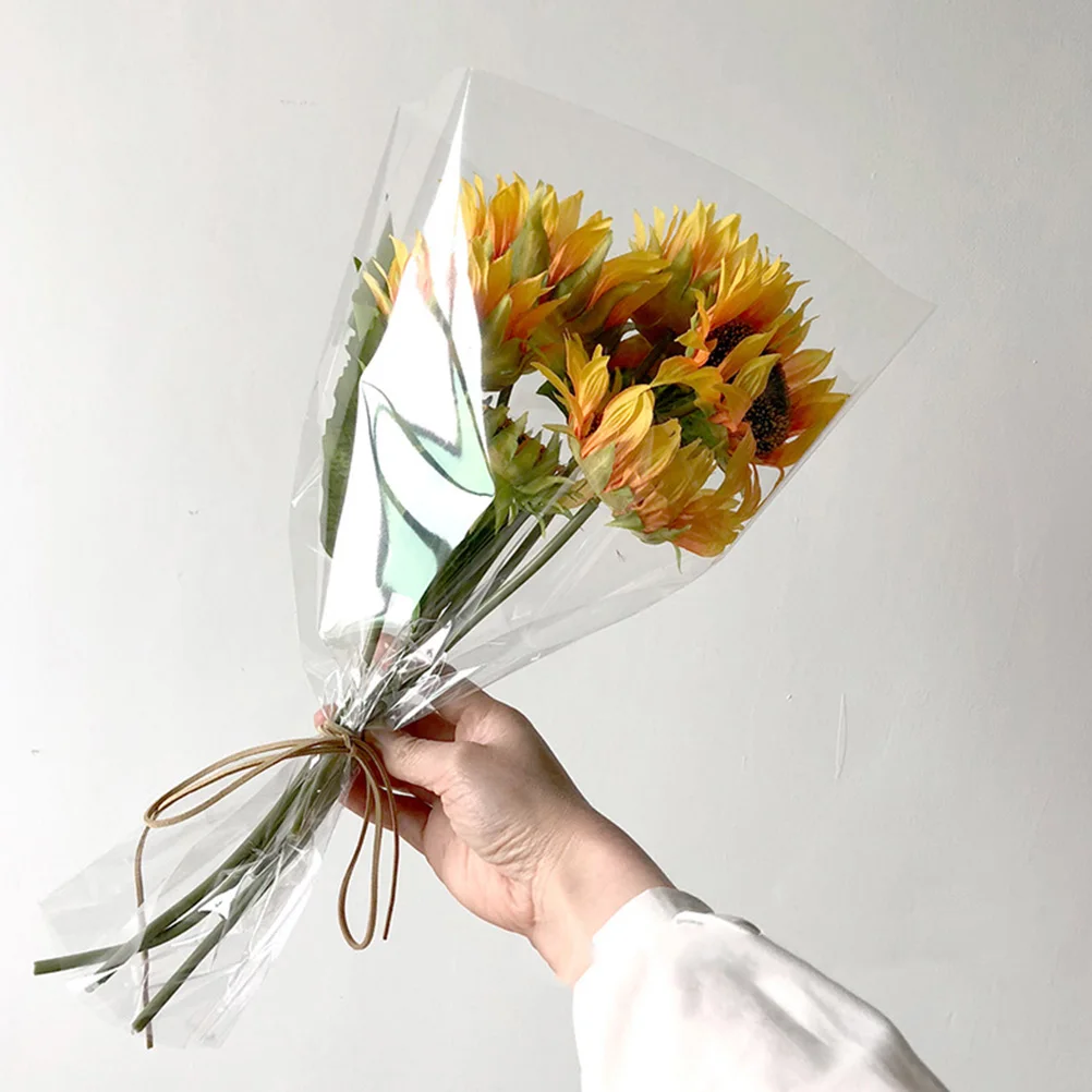 

50pcs BOPP Multi Stem Bags Clear Packing Floral Gift Wrapping Flower Shop Decorative Bouquet Practical Packaging