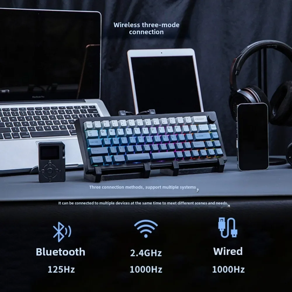 EPOMAKER Split65 68 Key Split Mechanical Keyboard Three Mode Wireless Hot Swap QMK VIA Programmable Low-Latency Office Keyboard