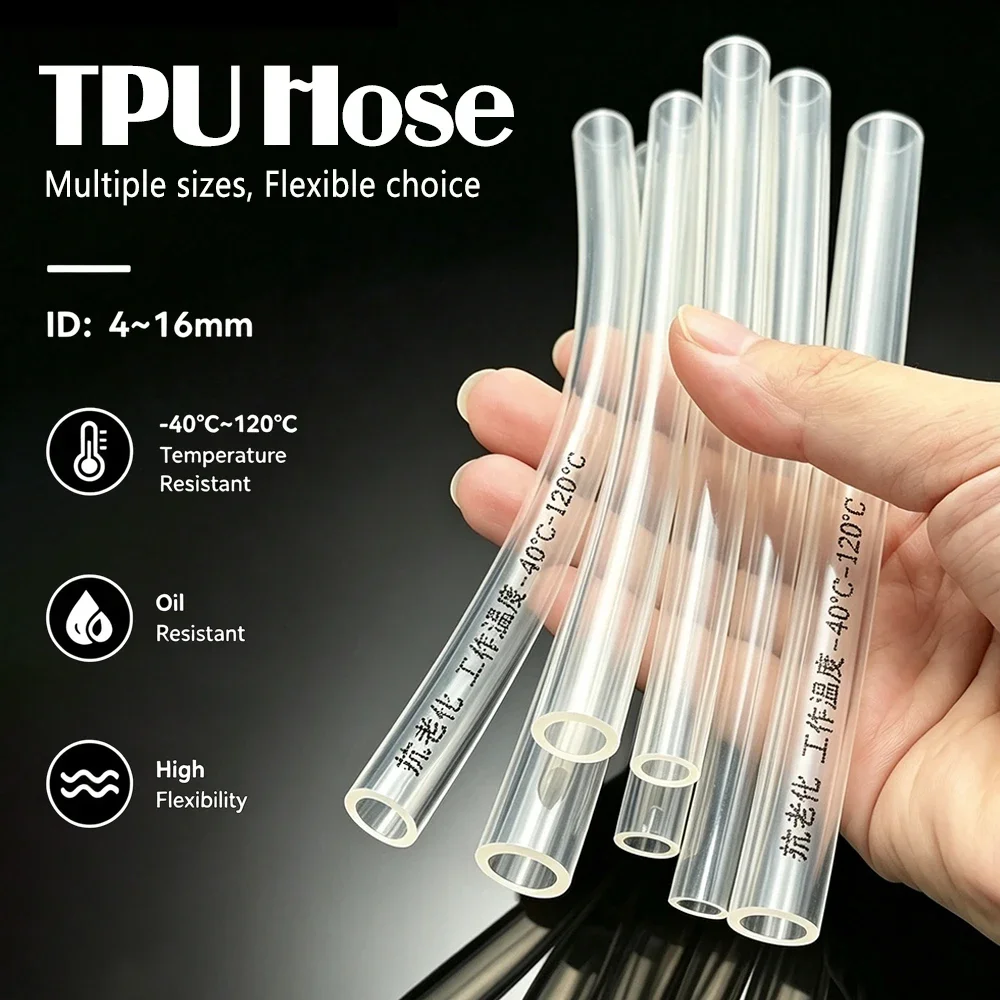 ID 4mm~16mm Flexible Anti‑Aging TPU Fuel Hose Oil Resistant High Pressure Tube for Lubrication Oil Supply & Fuel Transfer