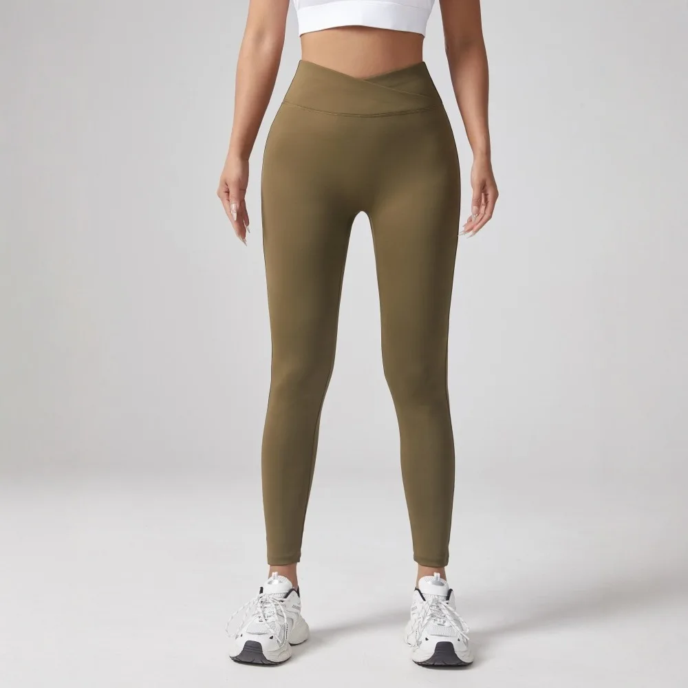 سراويل ضيقة للتمرين بدون خياطة أمامية للنساء - تحكم عالي الخصر في البطن ورفع الغنيمة، سراويل يوجا سريعة الجفاف