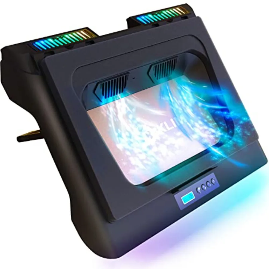 

Охлаждающая подставка для ноутбуков KLIM Everest 14-17.3 дюйма, черная, с турбовентилятором 4300 об/мин, герметичная пена для предотвращения перегрева, идеально подходит для игровых ноутбуков