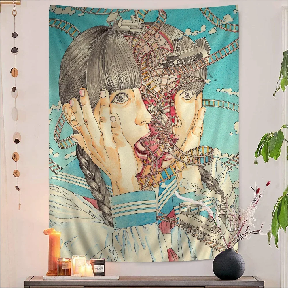 Shintaro Kago Chart Tapestry Bohemian Wall Tapestries Mandala Wall Art Decor