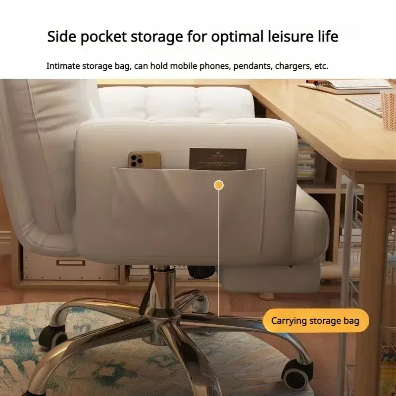 New Soft Lazy Computer Chair Comfortable and Practical Bedroom Home Sofa Chair with Reclining Backrest Bedroom Dressing Chair