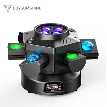 Buysumshine led 6 braços 10x12w rgbw movendo a cabeça luz 150w laser iluminação de palco festa dj discoteca som estroboscópico ativado dmx512