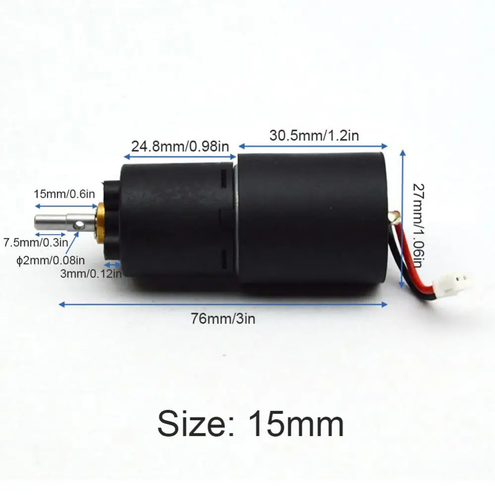 Motor de engranajes R370, DC3-24V de reducción multiusos de alto par para experimentos de generación de energía, 2 tamaños