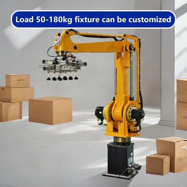 box carton case bag robot palletizer palletizing robot air vacuum suck woven bag stacking machine