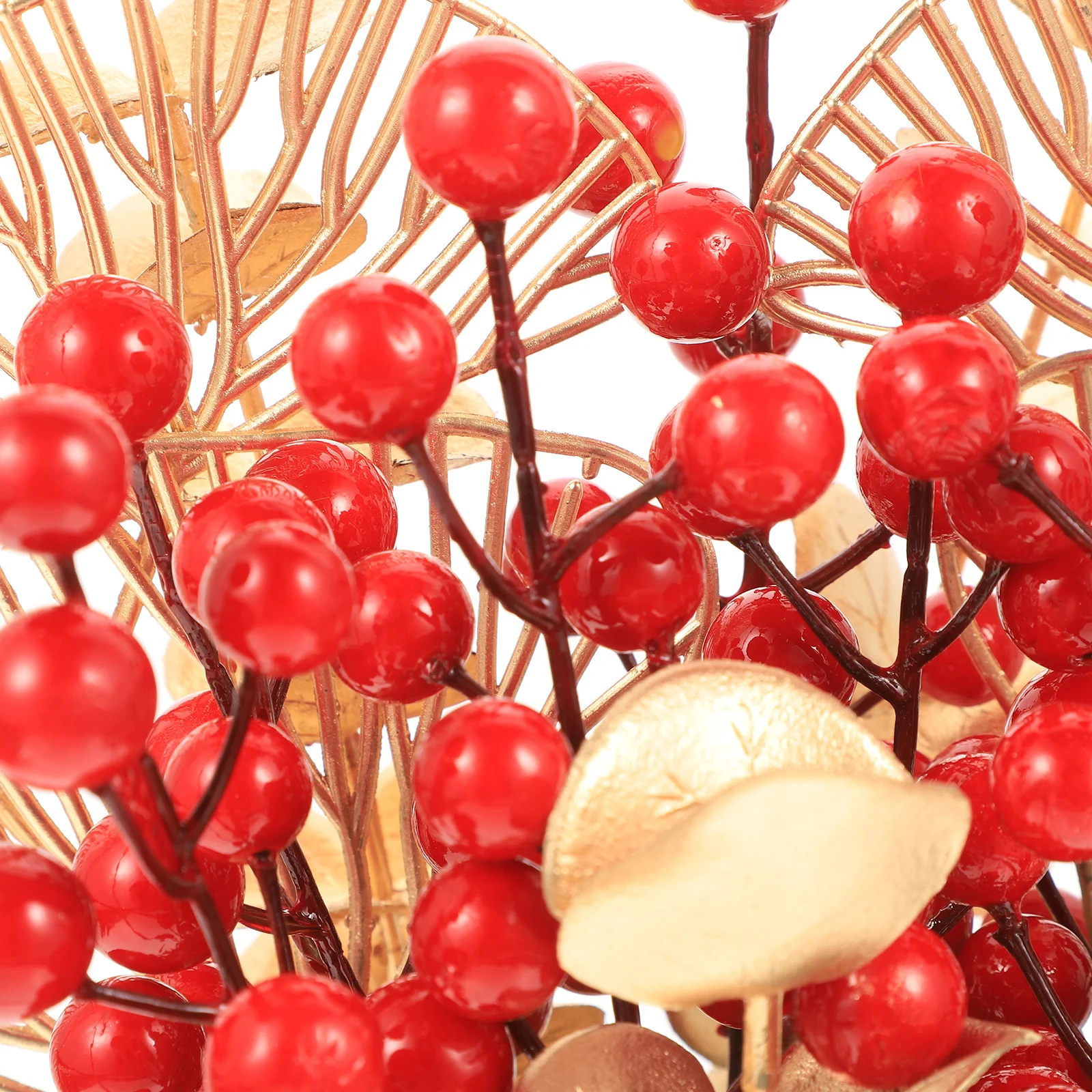 

Red Berries Fake Flower Basket Large Iron Vase Wedding Table Centerpiece Romantic Wedding Decor Spring Festival New Year Gift