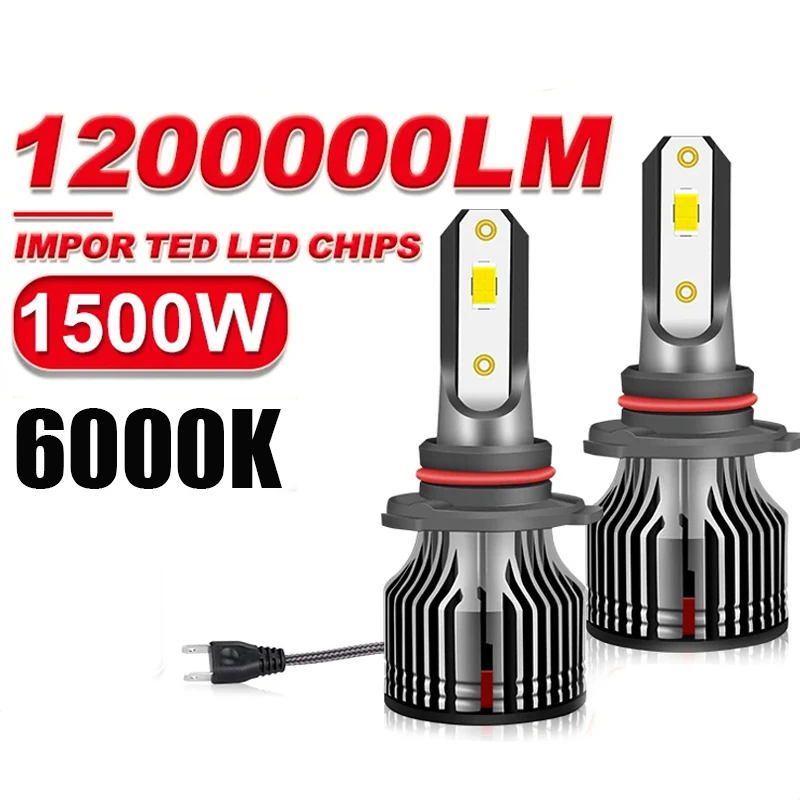 1500W H7 H11 LED Headlights Bulbs CANBUS 5580 CSP Super Bright Car Light H4 H1 HB3 HB4 9005 9006 H9 H8 Turbo Fog Light 6000K