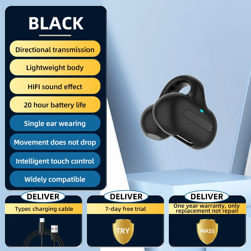 Casque Bluetooth sans fil P70, casque OWS, lumière tactile, mini bouchons d'oreille de haute qualité, anti-transpiration, son HD, stéréo, casque universel