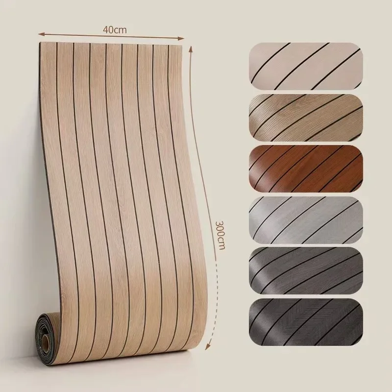 1 Roll 3D Wood Grain Wall Panel Self Adhesive Vinyl Foam Texture Wallpaper for Living Room Dining Room Ceiling Wall Decoration