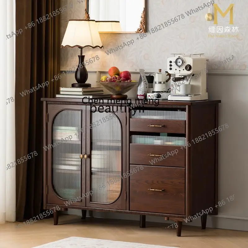 

Ретро небольшая квартира, обеденный боковой шкаф для гостиной, чайный шкаф, шкафчик из цельного дерева, чайный бар, машина