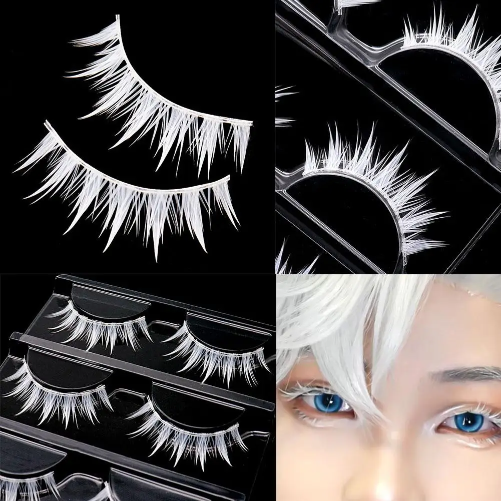 White False Eyelashes Cosplay Anime Characters Makeup Imitation One-Piece Eyelashes Extension Eyelash Makeup Tool