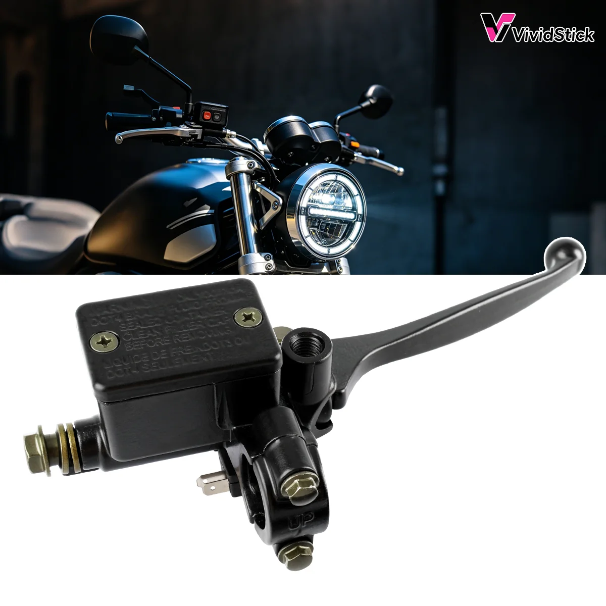 1 unidad de conjunto de bomba de cilindro maestro de freno hidráulico para motocicleta, lado derecho, para Dirt Pit Bike, ATV, Quad, Moped, Scooter, Buggy