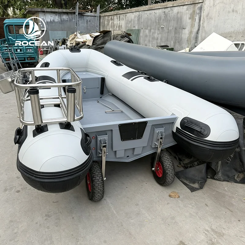 3.3M Aluminum RIB Inflatable Boat Heavy Duty Rigid Hull Boat For Fishing And Rescue