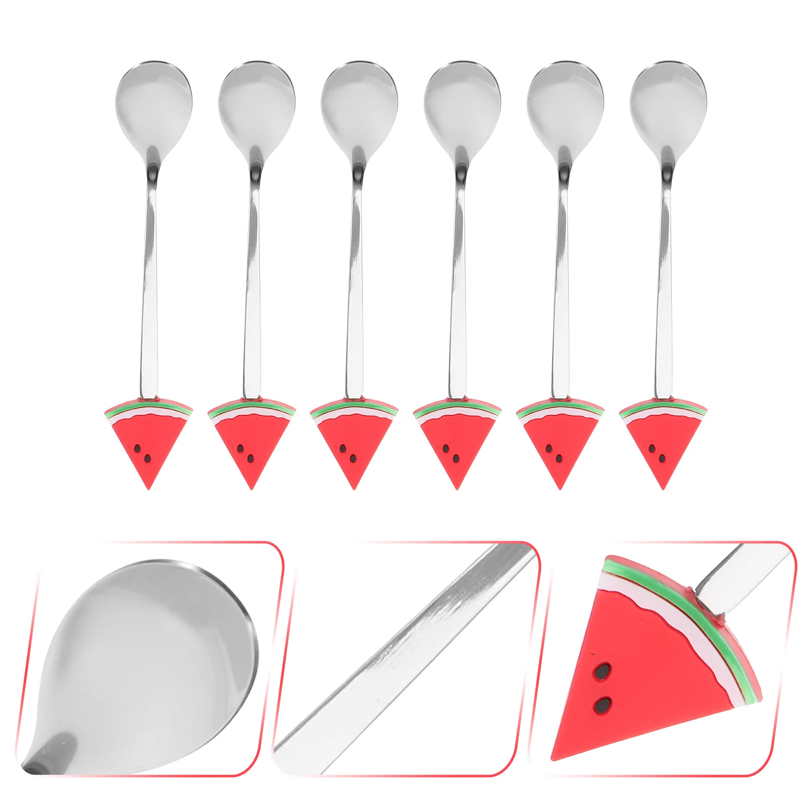 

6 Pcs Coffee Spoons Ice Cream Scoop Cookie Delicate 145x3cm Fruit Silver Decorative Small Child