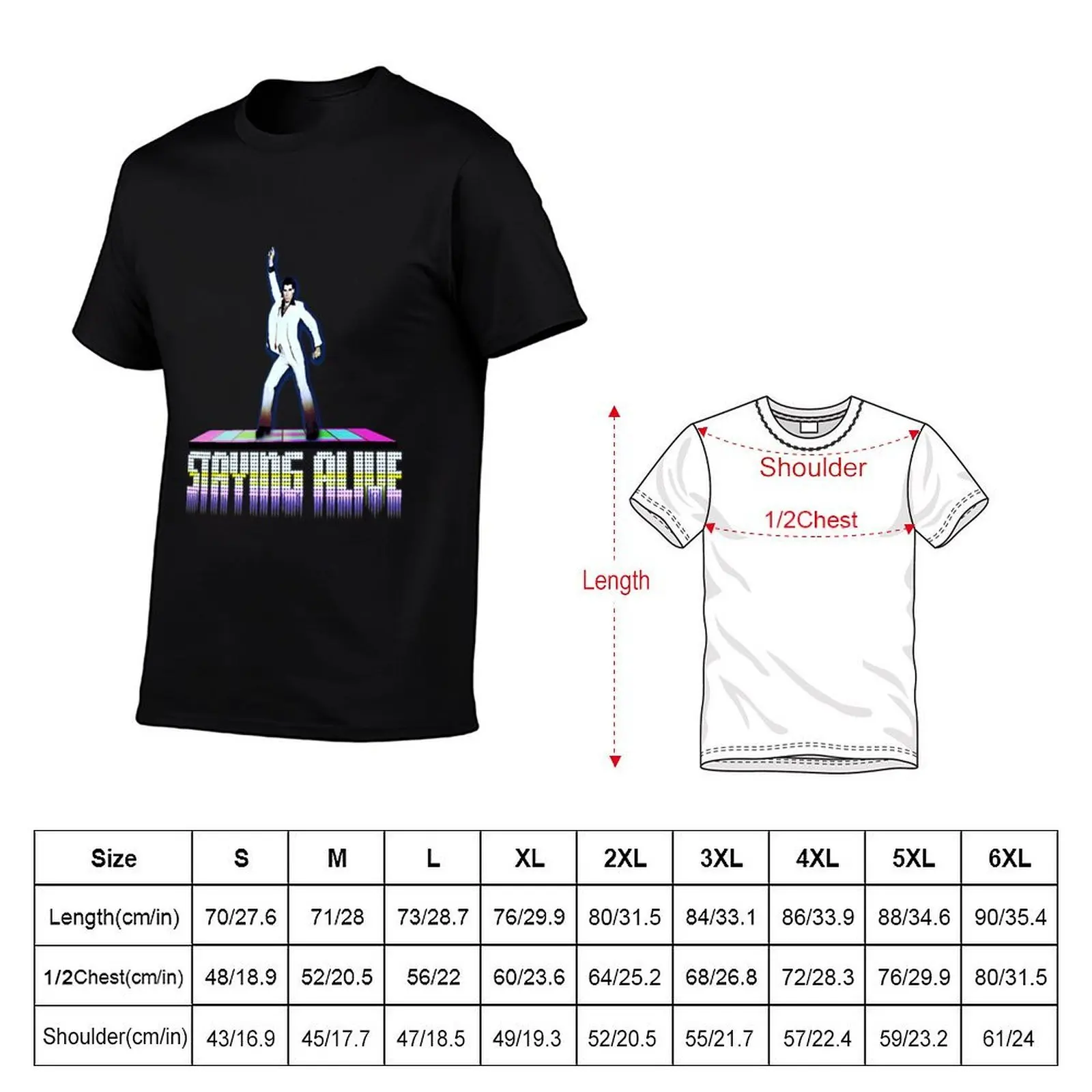 Staying Alive - Saturday Night Fever - John Travolta - Bee Gees T-Shirt, Summer Casual Cotton Tee, Oversized Streetwear Tops