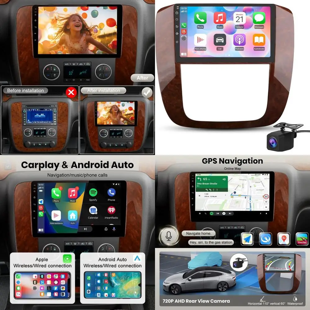 

【2G + 64G】 Автомобильный радиоприемник Android 13 для Chevrolet Tahoe Suburban GMC Yukon 2007-2013 с беспроводным Carplay Android Auto Bluetooth