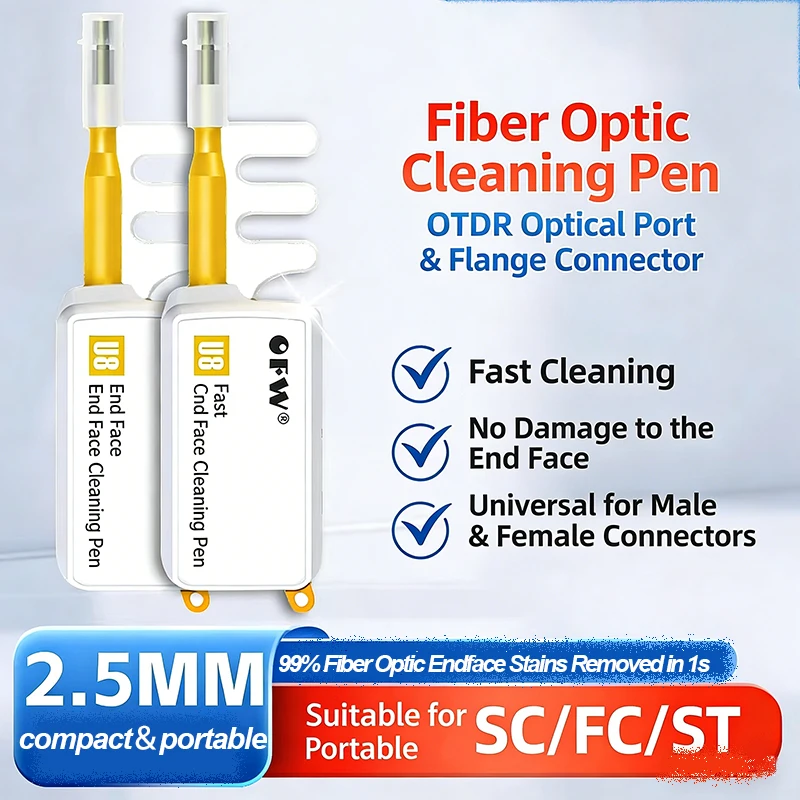 

Оптический очиститель волокон OFW для разъемов SC, FC, ST с ресурсом 800 очисток для эффективного обслуживания оптоволокна