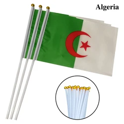 EOODLOVE 10/20/50 pieces 14 * 21cm Algerian hand-held plastic stick flag Outdoor celebration event Algeria small flag