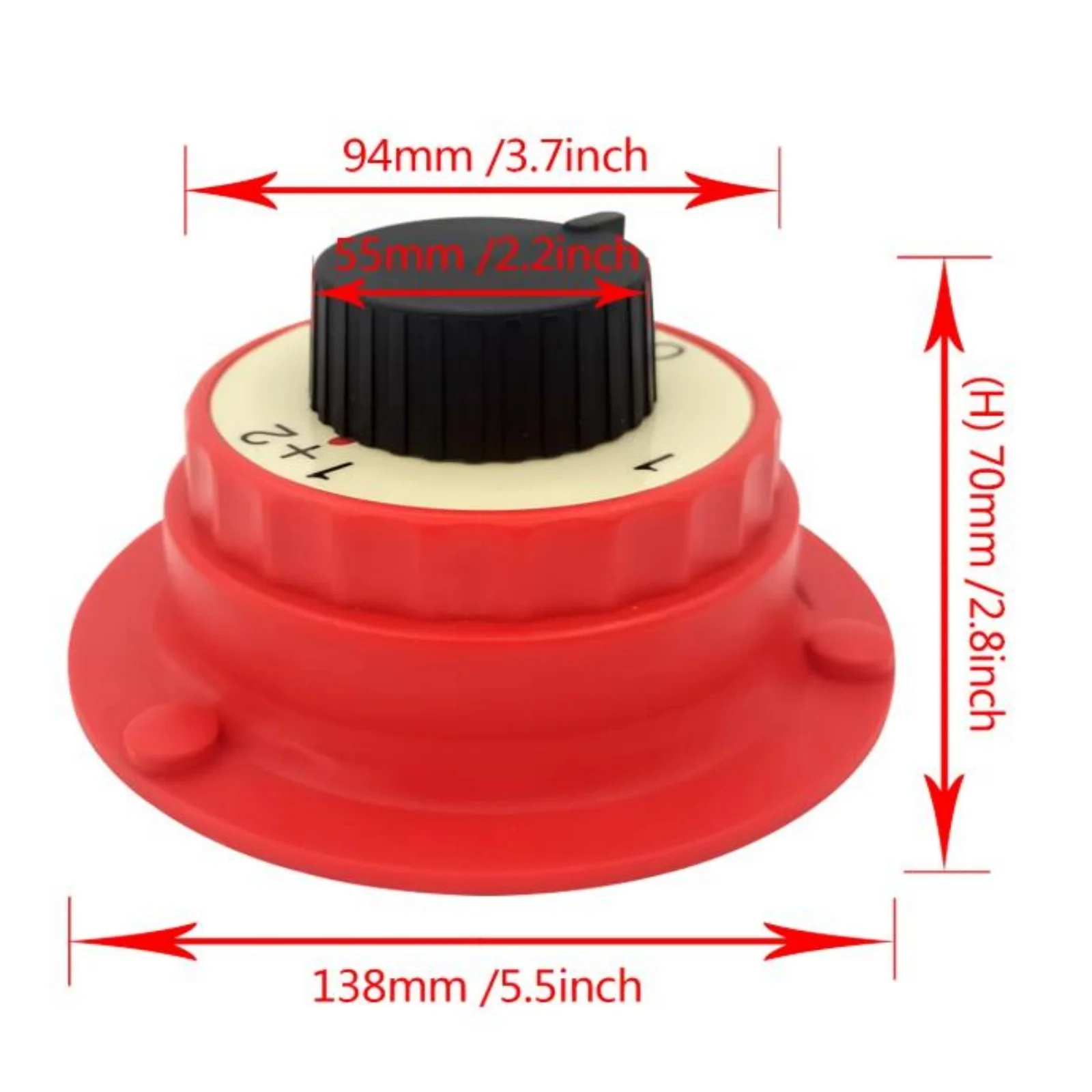 ISURE MARINE Boat 4 Position 12V Red Plastic Housing Switch, Battery Disconnect Switch For Marine, Boat, Camper, RV, Truck