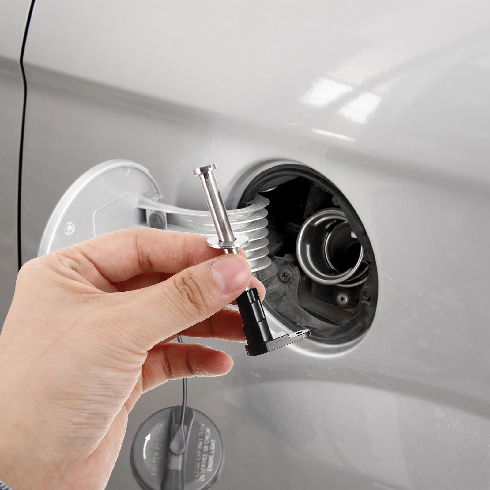 

Fuel Door Repair Kit Durable Aluminum Alloy Easy Install Fix Loose Gas Cap Door For 2009-2014 Replacement