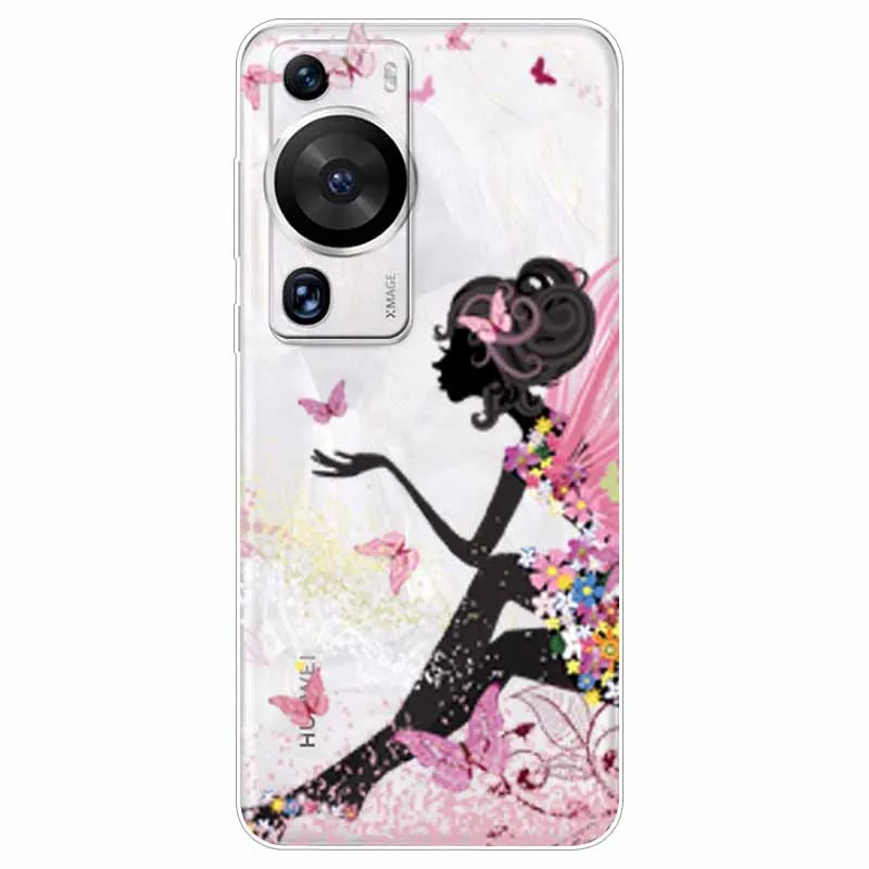 Silicone Clear Cover for Huawei P60 Pro Case Soft Thin Cute TPU Transparent Cases for Huawei P60 Cover P 60 P60Pro Bumper Dog