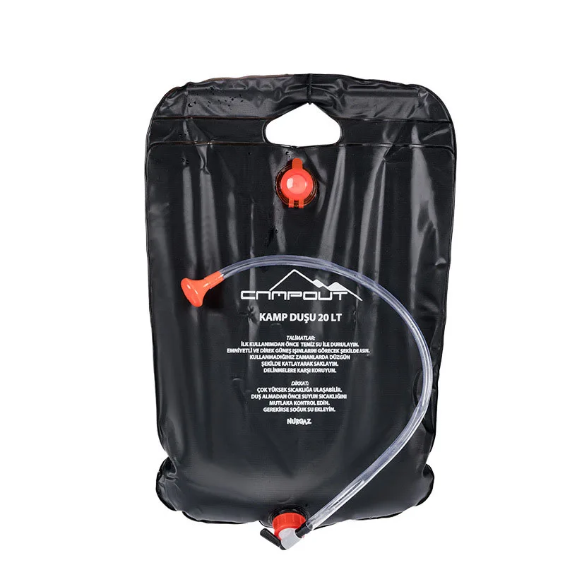 Outdoor solar shower bag camping field water storage bag household hot water bag portable bath bag 20L hiking self-driving