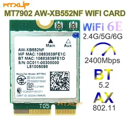 wifi 6E network card MT7902 AW-XB552NF 2.4G/5G/6G 802.11AX/AC wireless WiFI + BT 5.2 Key E M2 Card For Win 11 Linux