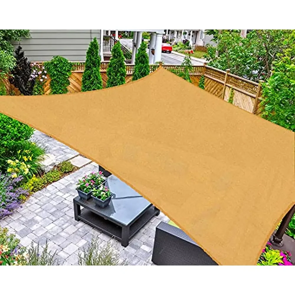 Outdoor Sun Shade Sail Canopy 12x16 ft UV Block Rectangle Patio Garden Backyard Activities