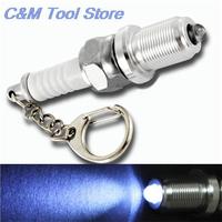 1Pcs New Arrival Casual LED Auto Key Chain Spark Plug Auto Key Chain Keychain Car Parts Keyring Approx.60mm/2.37\