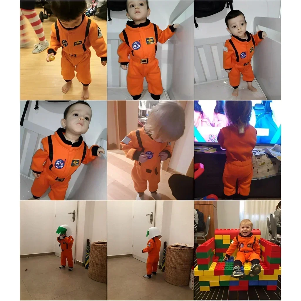 Astronaut Costume Space Suit Rompers for Baby Boys Brother Sister Matching Clothes Bodysuit Toddler Birthday Party Fancy Cosplay