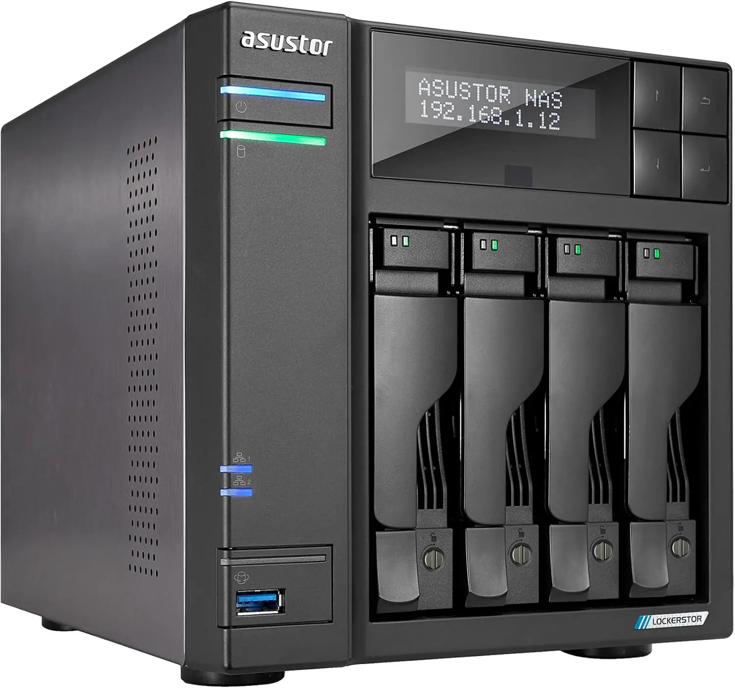 

ASUSTOR AS6704T Lockerstor 4 Gen2 4-диапазонный NAS четырехъядерный процессор 2 ГГц 4xM.2 NVMe слот PCIe 3.0 двойной 2,5 ГБE расширяемый к 10 ГБE 4 ГБ ОЗУ