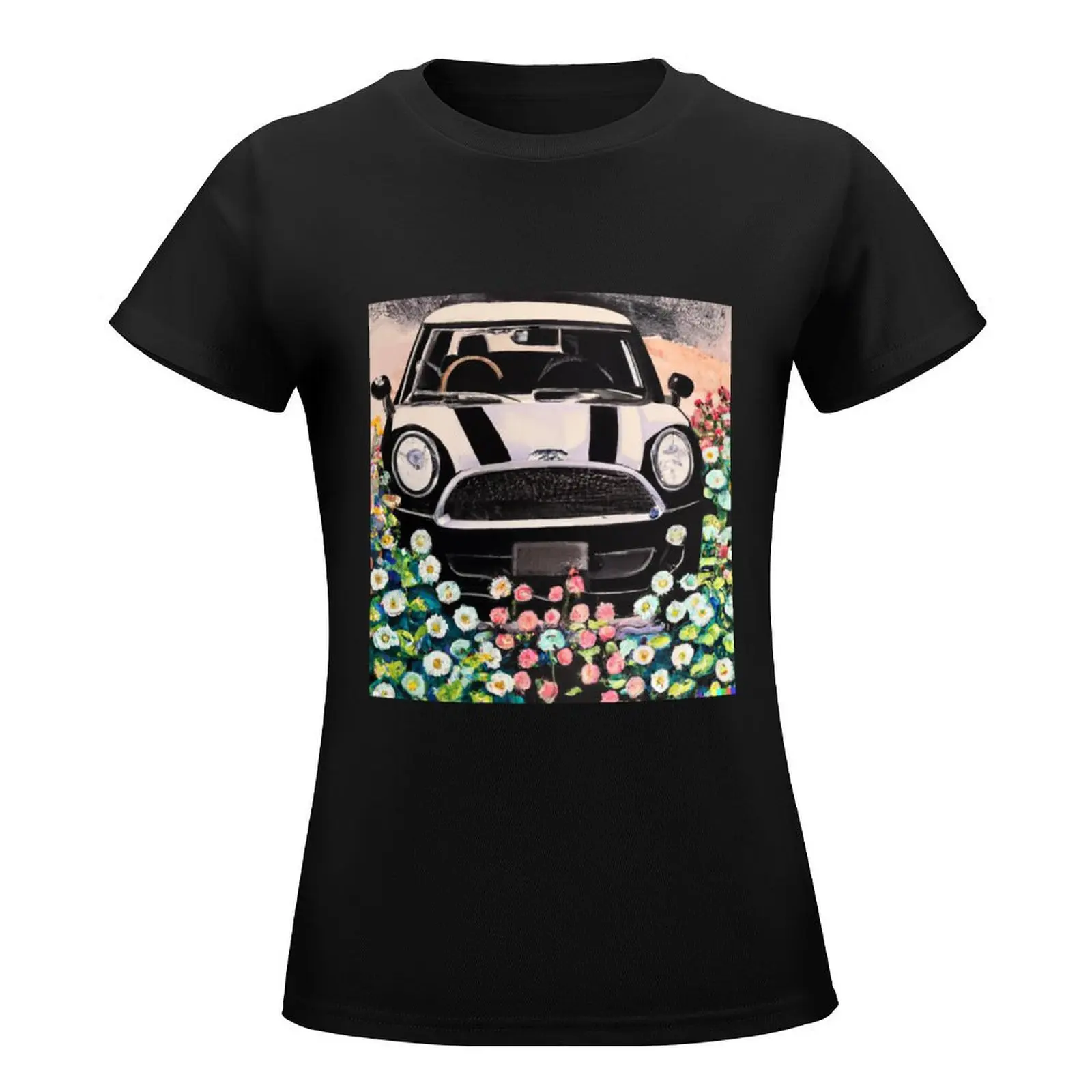 Mini cooper countryman drawing T-Shirt vintage korean fashion Aesthetic clothing workout shirts for Women