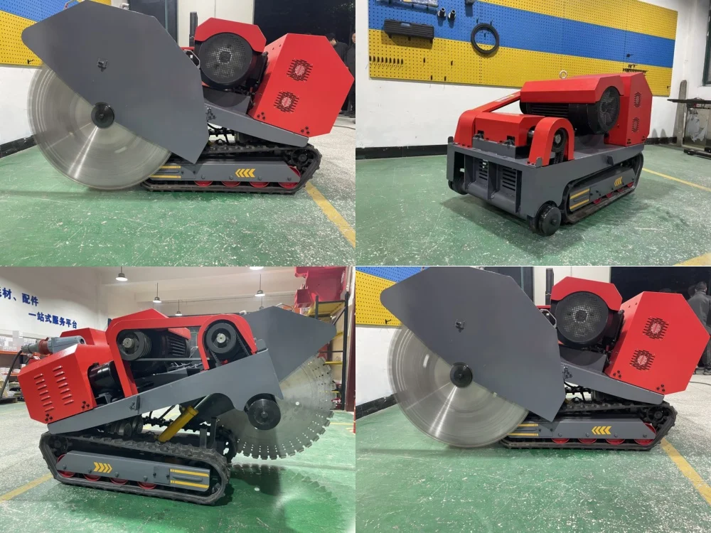 2025 Industrial Track Floor Saw Machine for 380V 22KW Electric Concrete Cutting Saw with 1200mm Blade 500mm Cutting Depth
