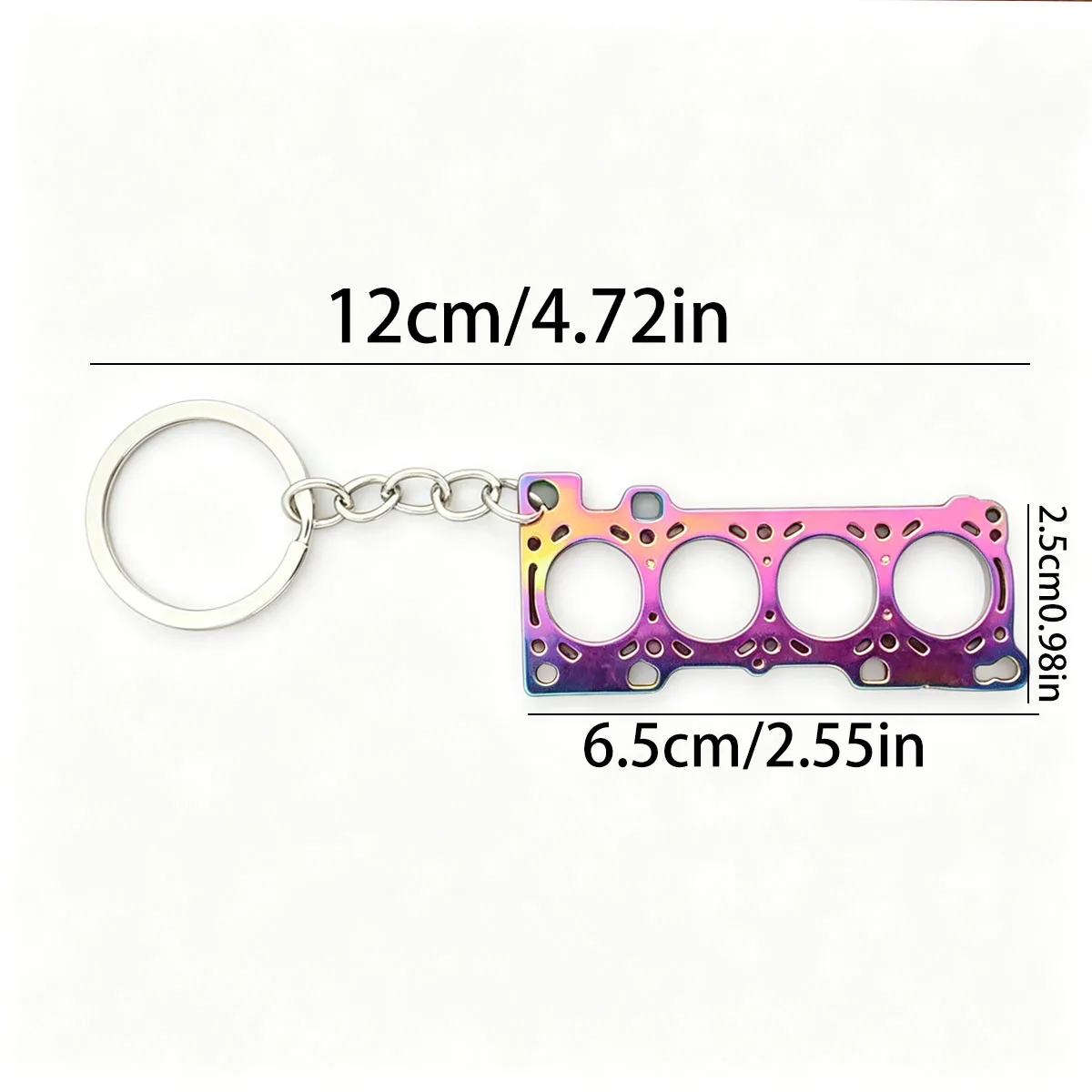 Zylinderkopfdichtungs-Schlüsselanhänger, Aluminiumlegierung Zylinderkopfdichtungs-Schlüsselring, Automobil-Motorzubehör, Geschenk für Mechaniker und Autoliebhaber – Detail 3