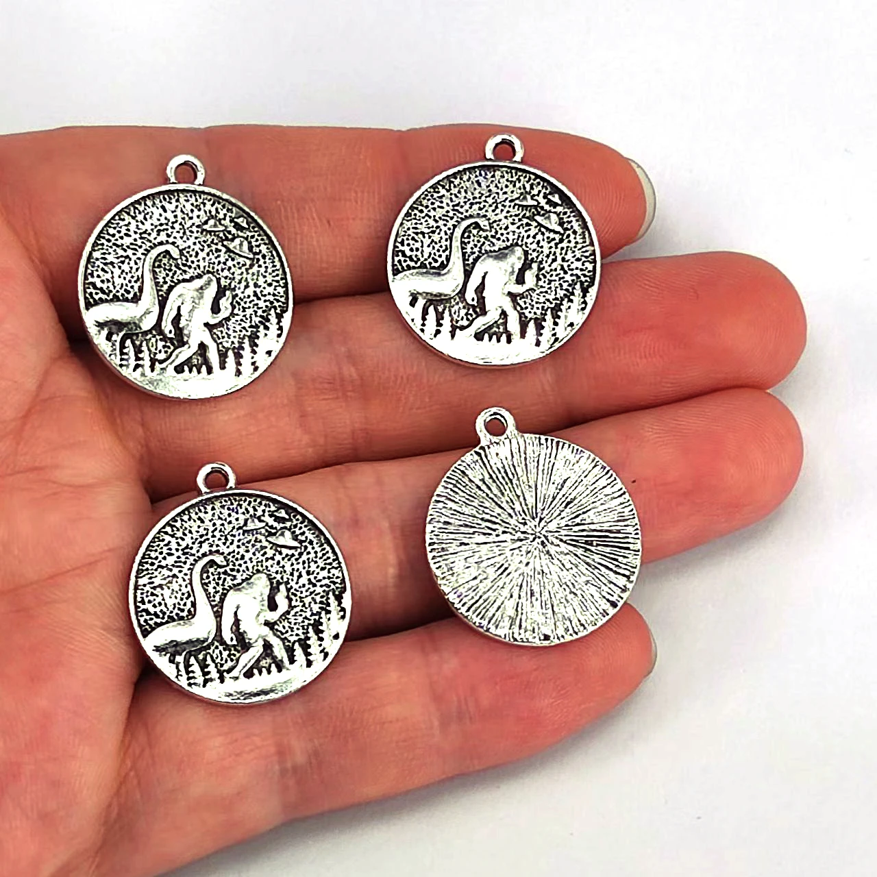 5pcs DIY forest dinosaur ufo cat Sasquatch Bigfoot pendant charm for women man Accessories