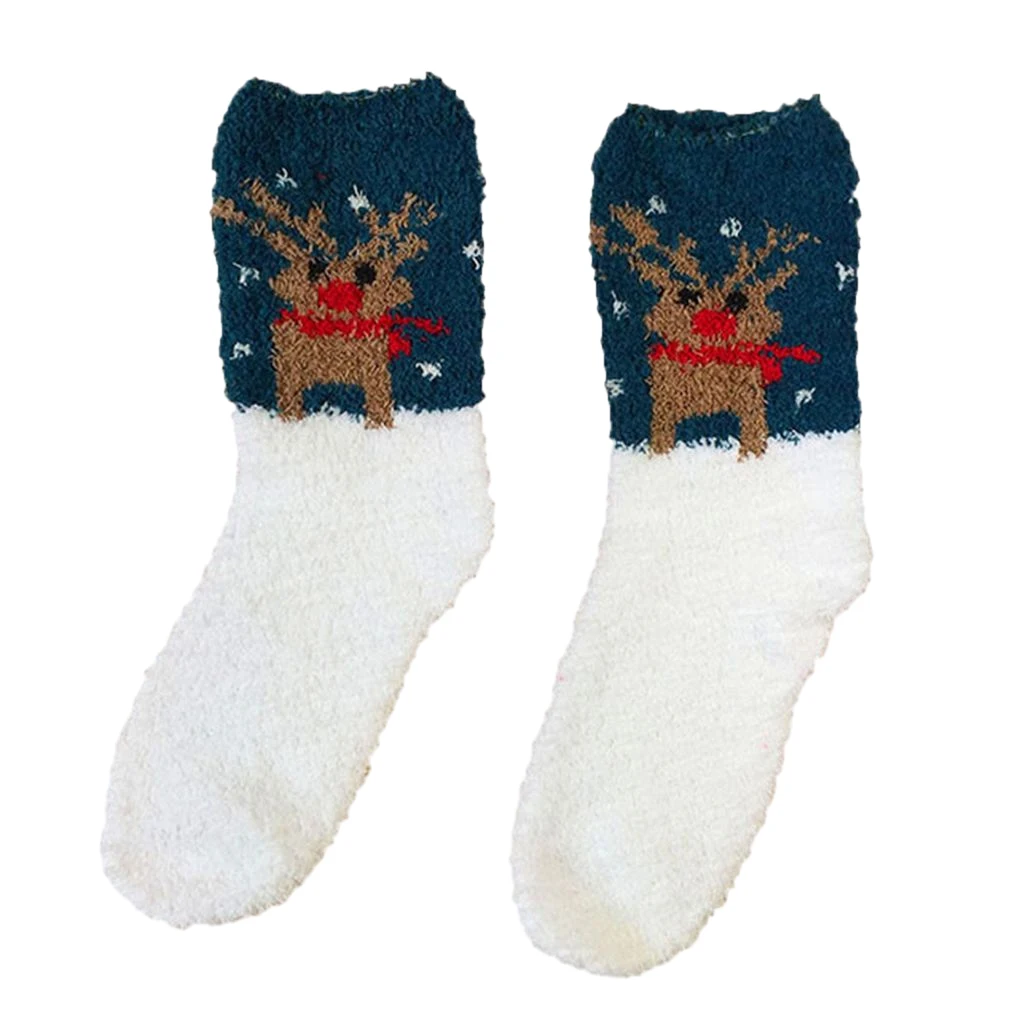 Winter Socks Christmas Stockings Floor Socks Polyester Fiber Socks For Women Girl Gift