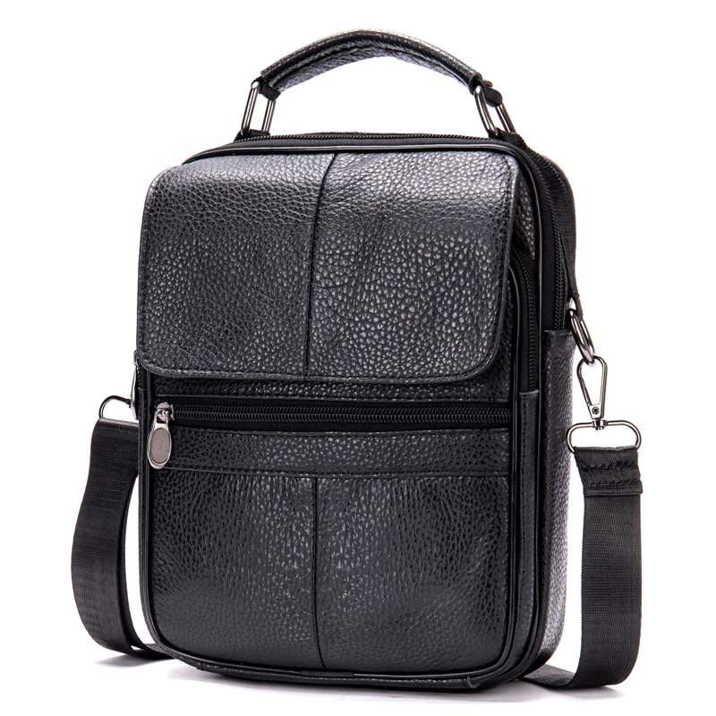 

Nesitu High Quality Vintage Black Coffee Top Grain Genuine Leather Small Women Men Shoulder Messenger Bag Phone Purse m6037