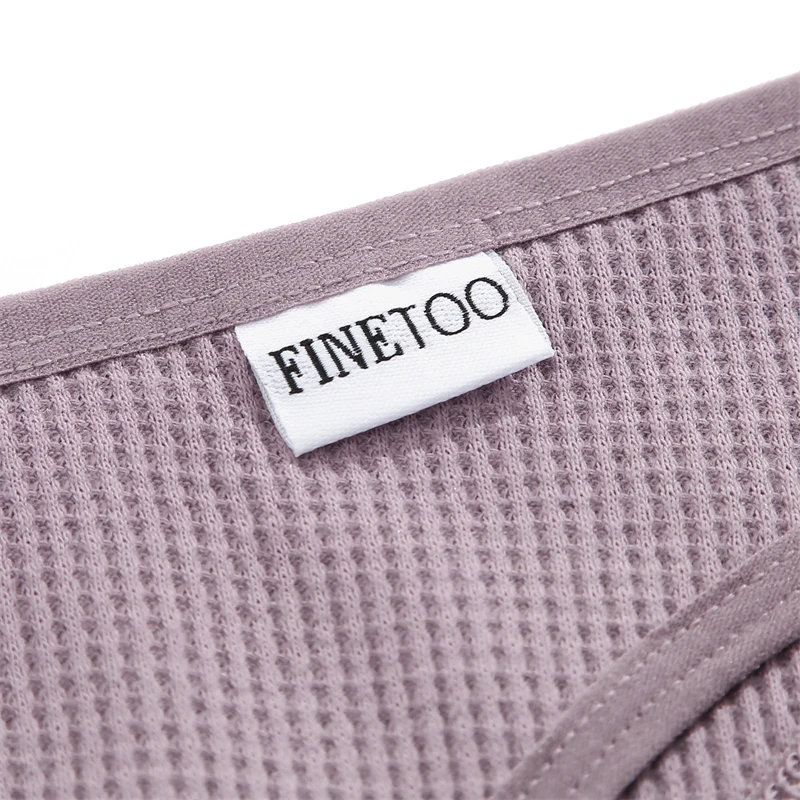 FINETOO 4-teiliges Set Baumwoll-Waffel-Unterhosen im Brasilianischen Stil, Sexy Tiefsitzende Komfortable Unterwäsche, Einfarbige Dehnbare Slips Lingerie – Detail 15