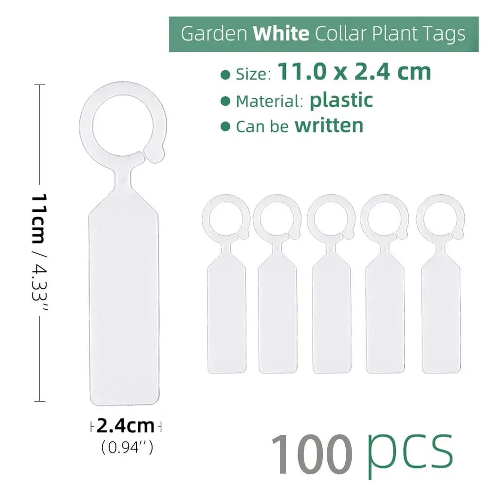 100pcs/set High Quality Plastic Plant Tags Pot Marker Hanging Tags Greenhouse Bonsai Collar Nursery Garden Labels