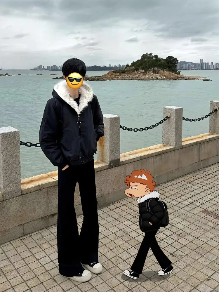 

Мужские джинсы Bla Cleanfit с высокой талией и подкладкой Bell Bot, весна-осень-зима, прямые джинсы, повседневная одежда