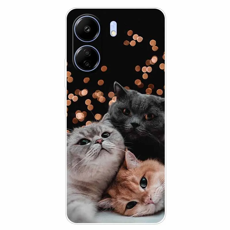 For Xiaomi Poco C65 Case C 65 Clear Bumper Soft TPU Silicone Back Cover for Poco C65 6.74\'\' Protector Funda Shells Cartoon Print