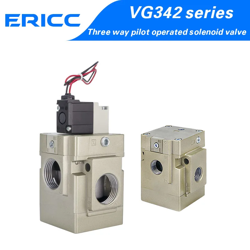 Two position three-way pneumatic solenoid valve vacuum low-pressure pilot seat valve control valve VG342R-3/4/5/6G-04/06/10