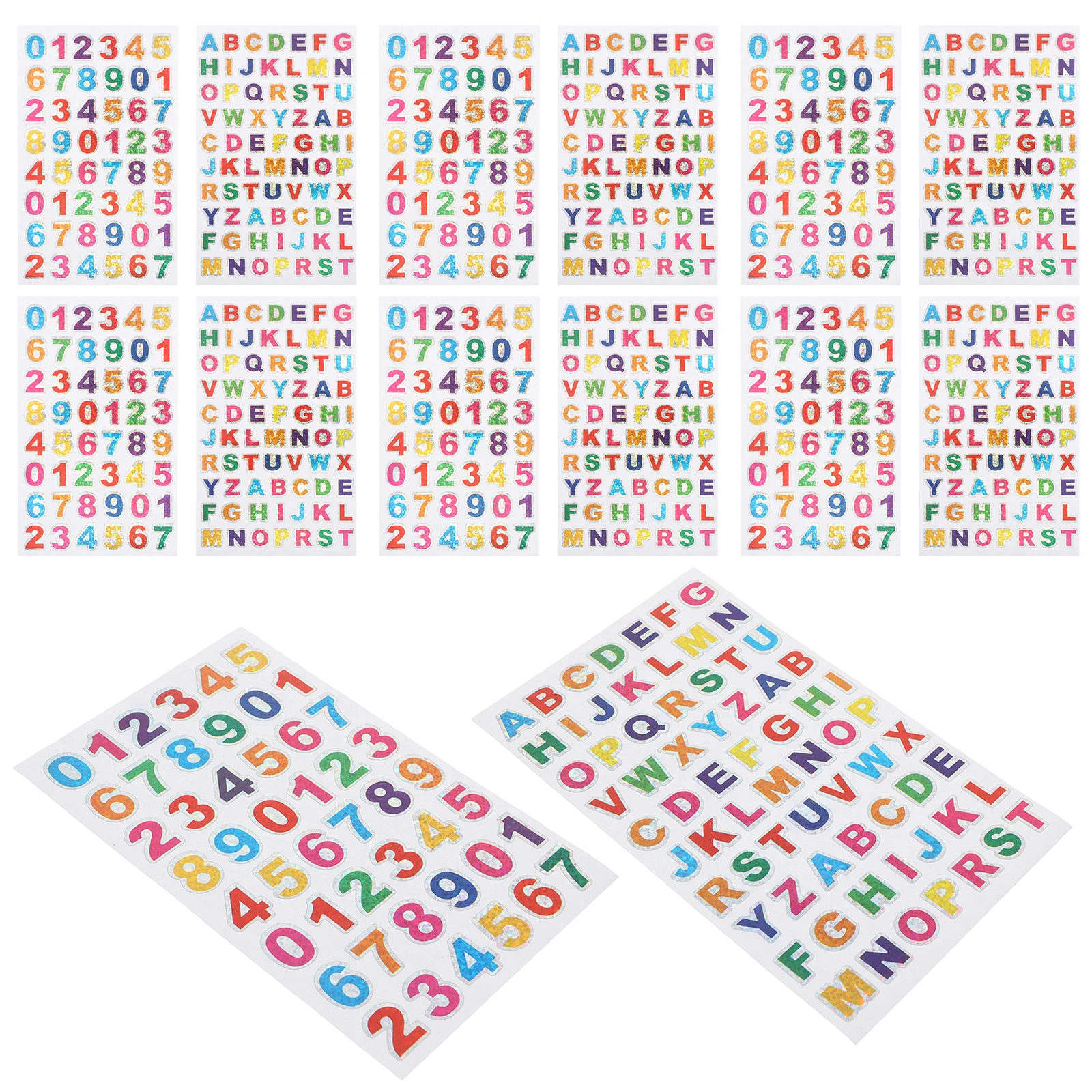 

Colorful Alphabet and Number Stickers Vibrant Letter Decals for Crafts Decor Glitter Shiny Tiny Letters DIY Projects