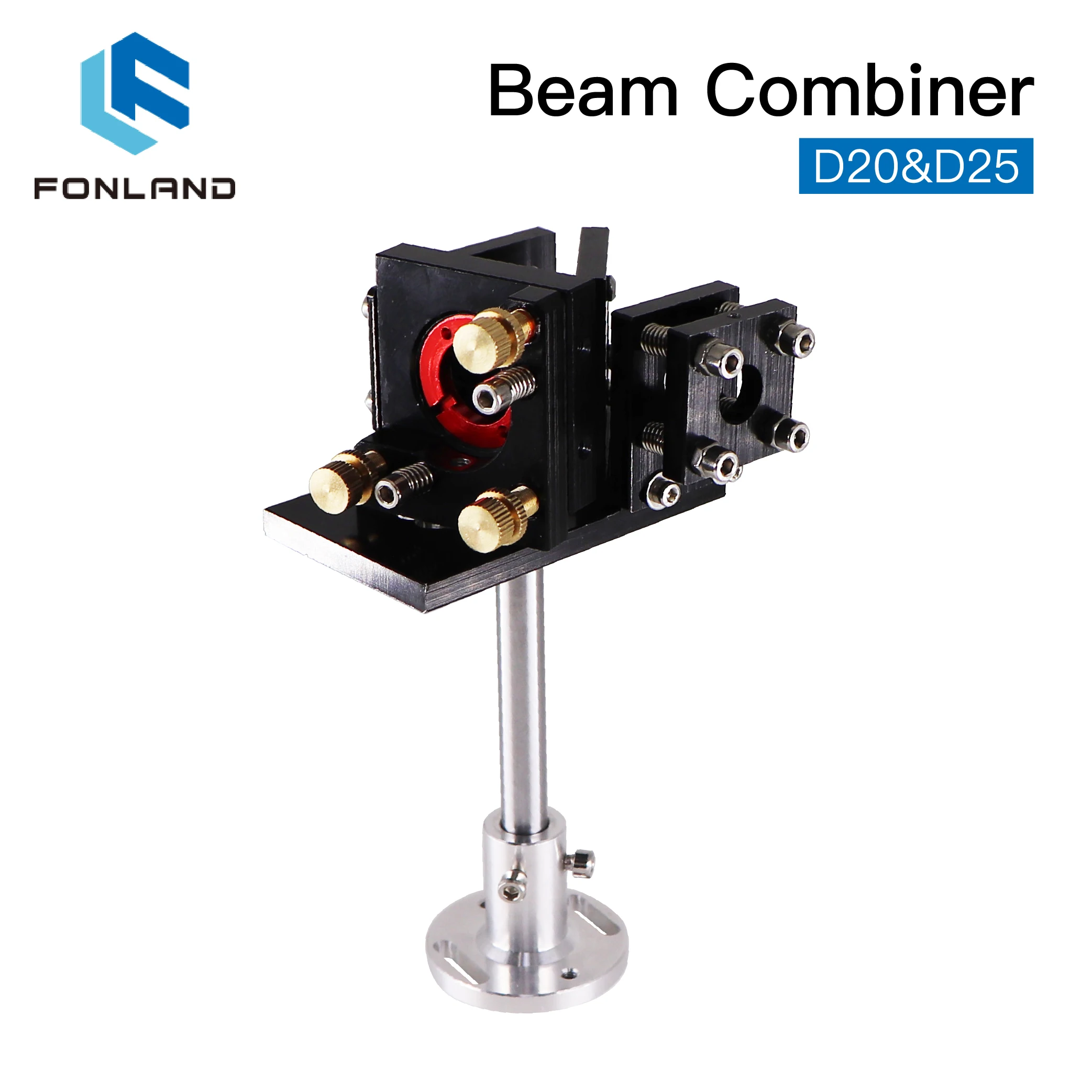 FONLAND ZnSe Laser Beam Combiner Set D20/25mm ZnSe Beam lens+Combiner Mount Red Pointer for CO2 Laser Engraving Cutting Machine